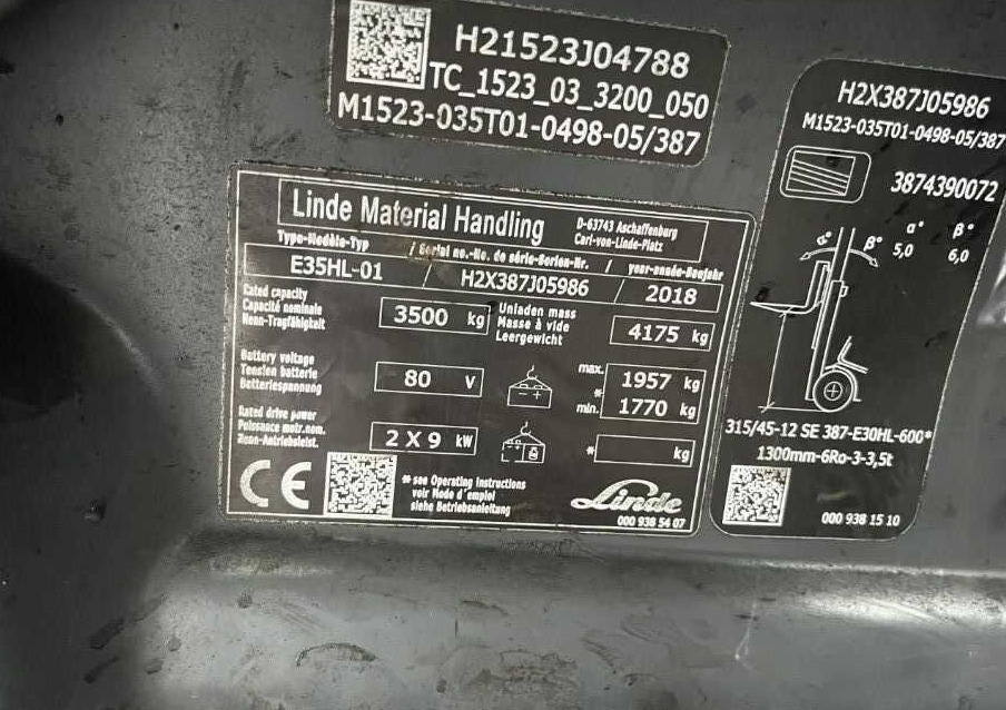Linde E35HL-01 - Електронавантажувач: фото 4 Linde E35HL-01 - Електронавантажувач: фото 4