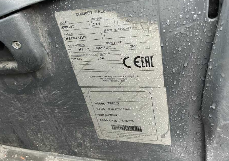 Toyota 8FBE20T - Електронавантажувач: фото 5 Toyota 8FBE20T - Електронавантажувач: фото 5