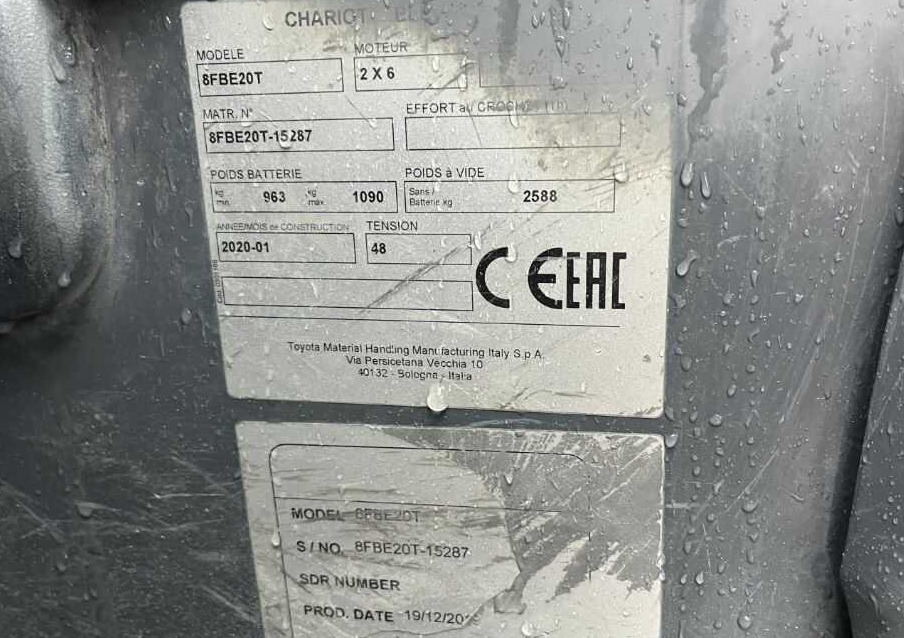 Toyota 8FBE20T - Електронавантажувач: фото 4 Toyota 8FBE20T - Електронавантажувач: фото 4