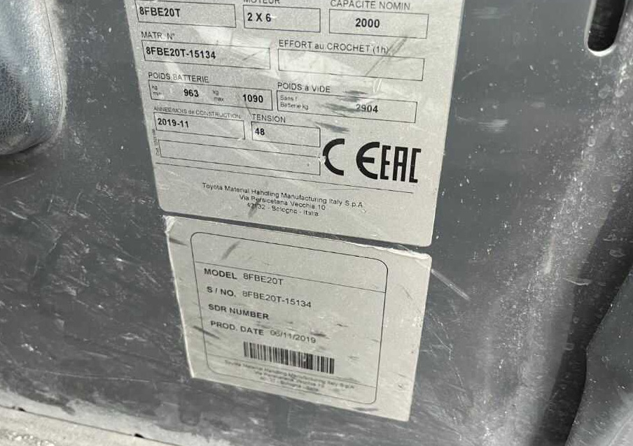 Toyota 8FBE20T - Електронавантажувач: фото 5 Toyota 8FBE20T - Електронавантажувач: фото 5