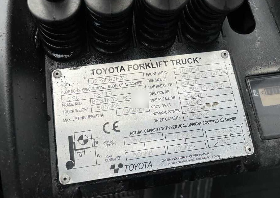 Toyota 8FGJF35 - Газовий навантажувач: фото 5 Toyota 8FGJF35 - Газовий навантажувач: фото 5