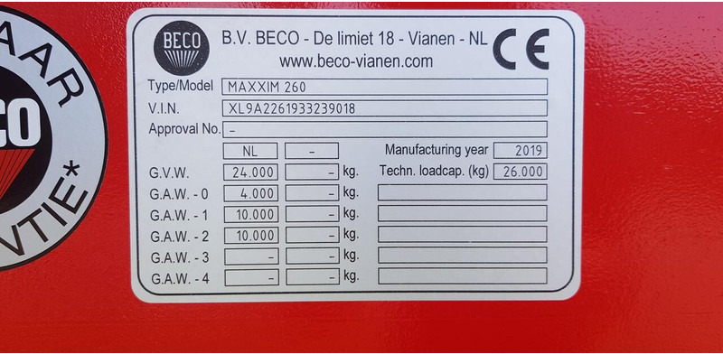 Beco maxxim 260 - Причіп: фото 2 Beco maxxim 260 - Причіп: фото 2