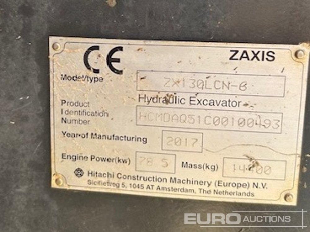 2017 Hitachi ZX130LCN-6 - Гусеничний екскаватор: фото 5 2017 Hitachi ZX130LCN-6 - Гусеничний екскаватор: фото 5