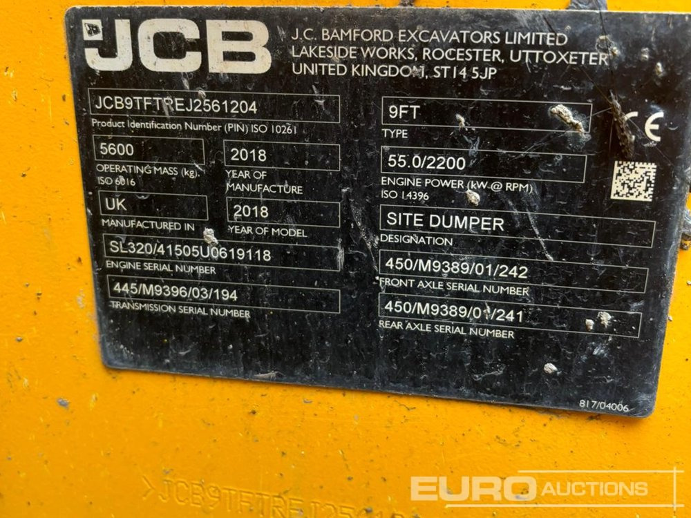 2018 JCB 9T-1 - Міні-самоскид: фото 5 2018 JCB 9T-1 - Міні-самоскид: фото 5