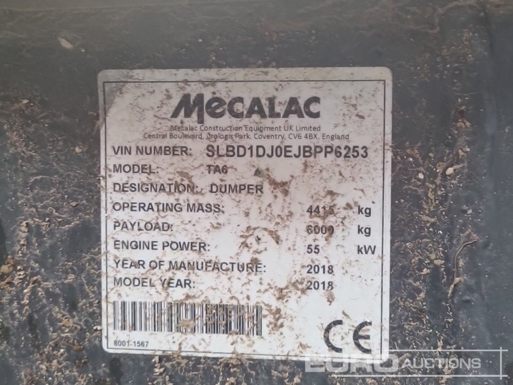 Міні-самоскид 2018 Mecalac TA6: фото 35