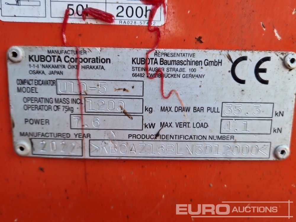 Міні-екскаватор 2022 Kubota U10-5: фото 40