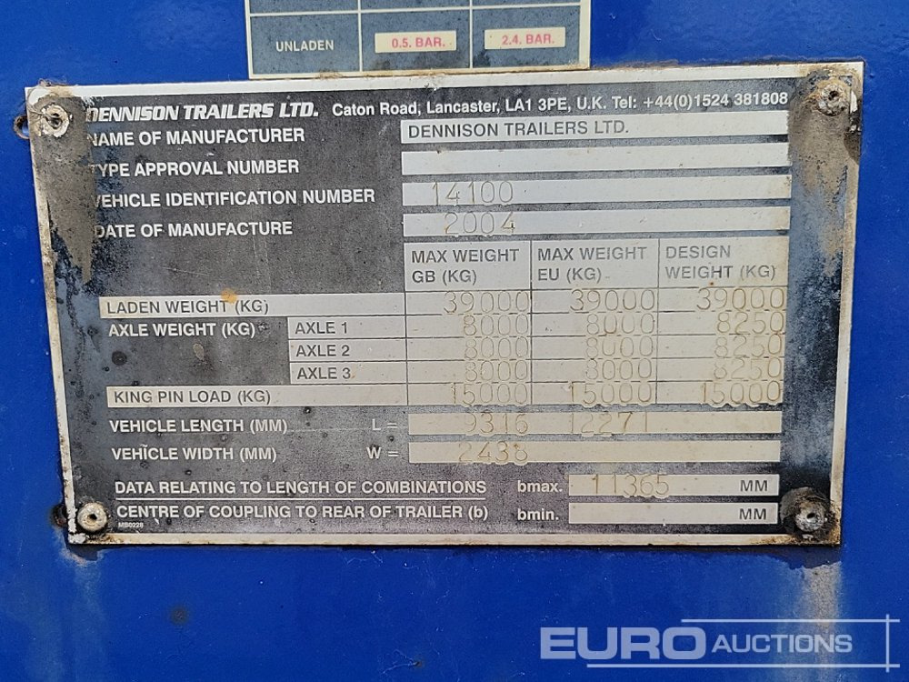 Бортовий напівпричіп/ Платформа Dennison Trailers Tri Axle Skelton Trailer, Lift Axle: фото 34