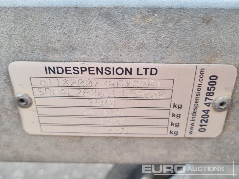 Причіп для перевезення спецтехніки Indespension 3.5 Ton Twin Axle Plant Trailer, Ramp: фото 22