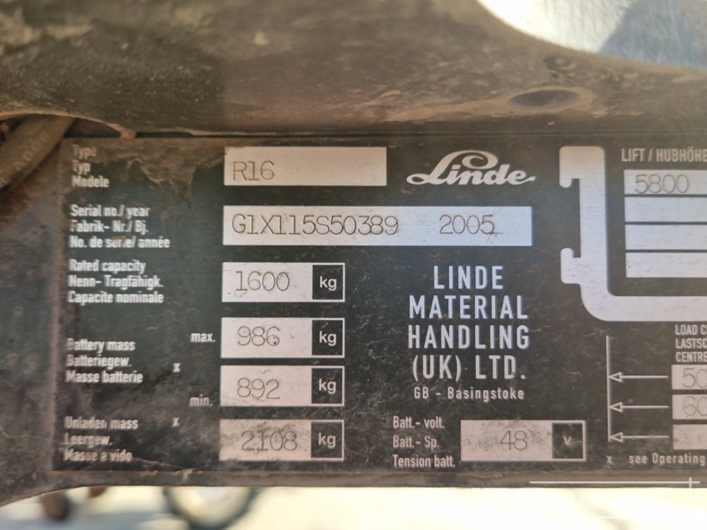 Навантажувач вилковий Linde R16: фото 27