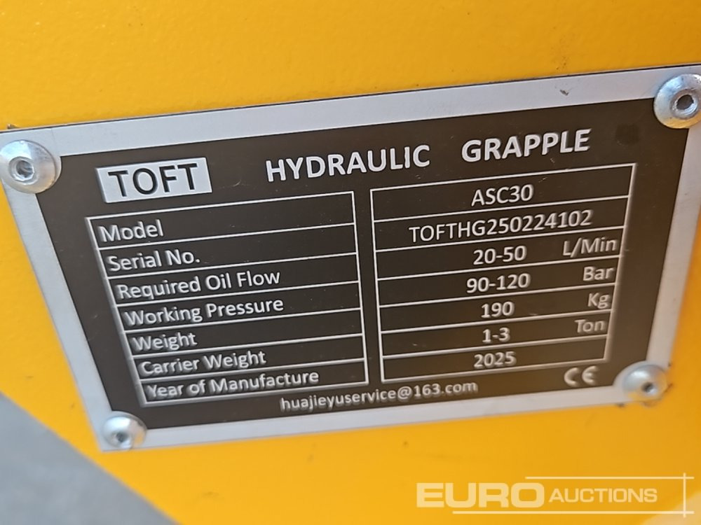 Навісне обладнання в категорії Екскаватори Unused 2025 Toft ASC30: фото 13