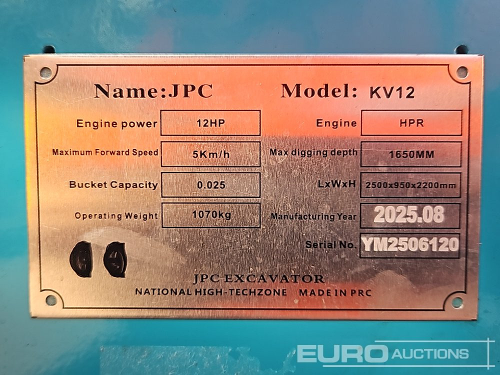 Міні-екскаватор Unused 2025 JPC KV12: фото 34 Міні-екскаватор Unused 2025 JPC KV12: фото 34