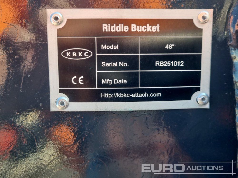 Новий Ківш Unused 2025 KBKC 48" Riddle Bucket 65mm Pin to suit 13 Ton Excavator: фото 14