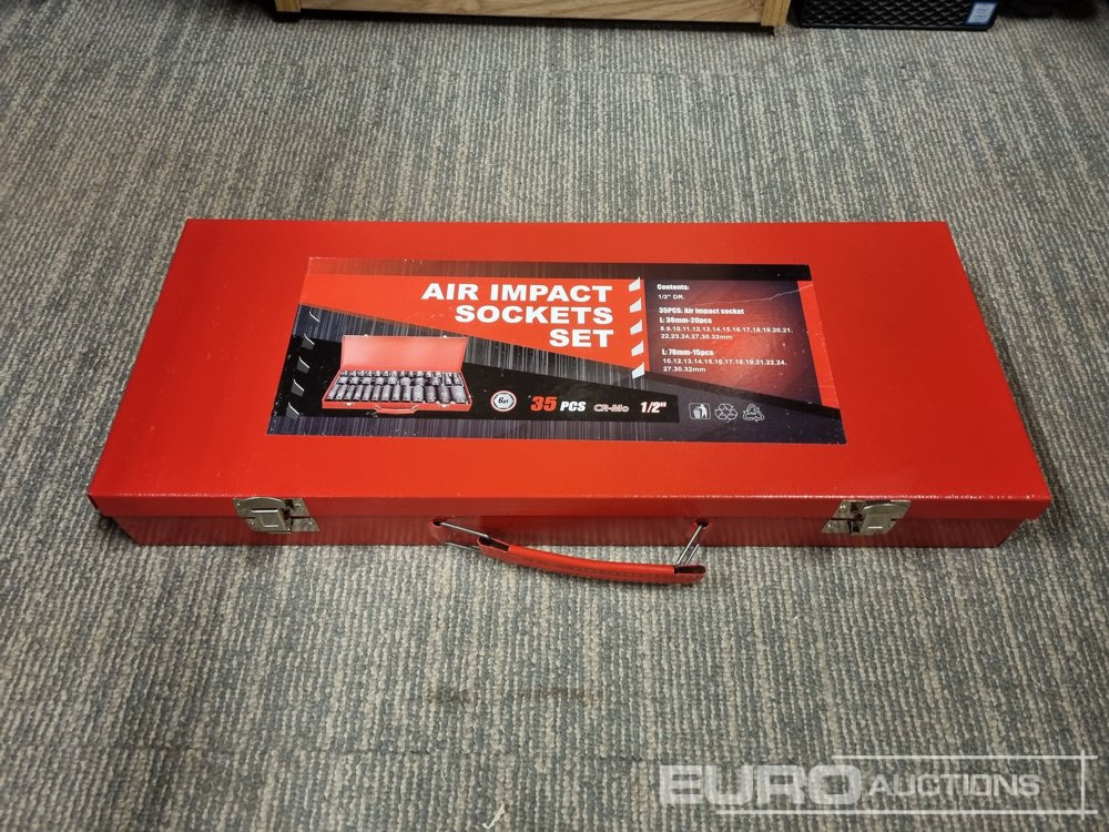 Unused 35 Piece 1/2" Drive Air Impact Socket Set, Steel Case - Обладнання для гаражів/ Майстерень: фото 4 Unused 35 Piece 1/2" Drive Air Impact Socket Set, Steel Case - Обладнання для гаражів/ Майстерень: фото 4