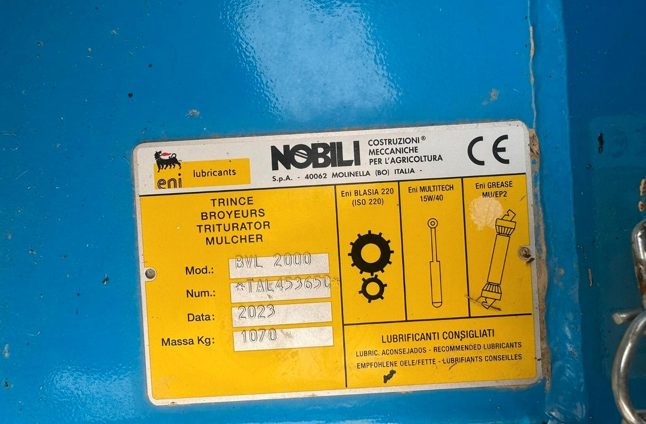 Nobili trincia laterale usata BVL 2000 - Бокова косарка-подрібнювач: фото 2 Nobili trincia laterale usata BVL 2000 - Бокова косарка-подрібнювач: фото 2
