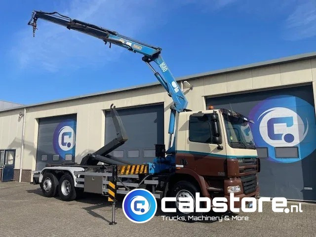 DAF CF 85.340 6X2 Euro 3 - Haakarm containersystem - Hooklift - Abrollkipper - Year 2004 - HMF 1680-K2 Crane - Grua - Ladekran - Autolaadkraan - Гаковий мультиліфт вантажівка, Вантажівка з маніпулятором: фото 1 DAF CF 85.340 6X2 Euro 3 - Haakarm containersystem - Hooklift - Abrollkipper - Year 2004 - HMF 1680-K2 Crane - Grua - Ladekran - Autolaadkraan - Гаковий мультиліфт вантажівка, Вантажівка з маніпулятором: фото 1