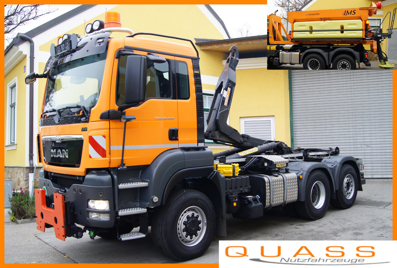 MAN TGS 28.400 BL 6x4-4/TÜV/PALIFT/Winterdienst/Salzstreuer/Streuer/Schneepflug - Гаковий мультиліфт вантажівка: фото 1 MAN TGS 28.400 BL 6x4-4/TÜV/PALIFT/Winterdienst/Salzstreuer/Streuer/Schneepflug - Гаковий мультиліфт вантажівка: фото 1