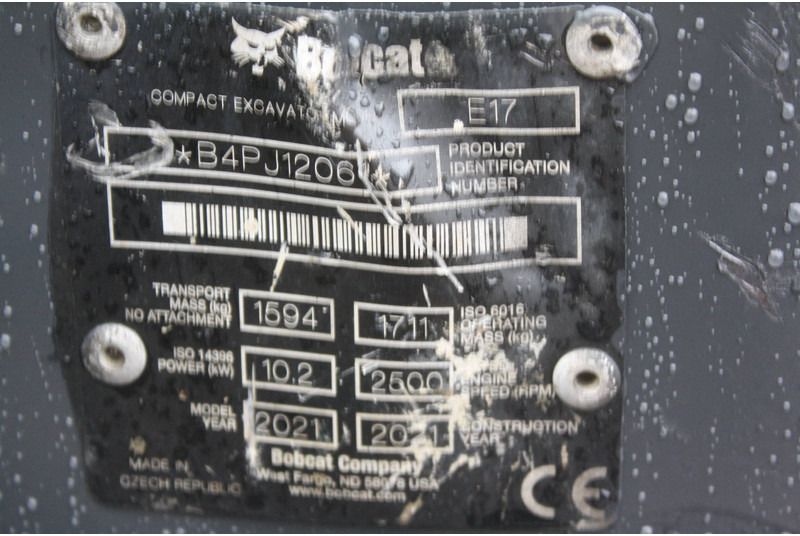 Міні-екскаватор Bobcat E17: фото 7