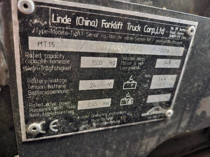 Linde MT15 - Візок: фото 4 Linde MT15 - Візок: фото 4