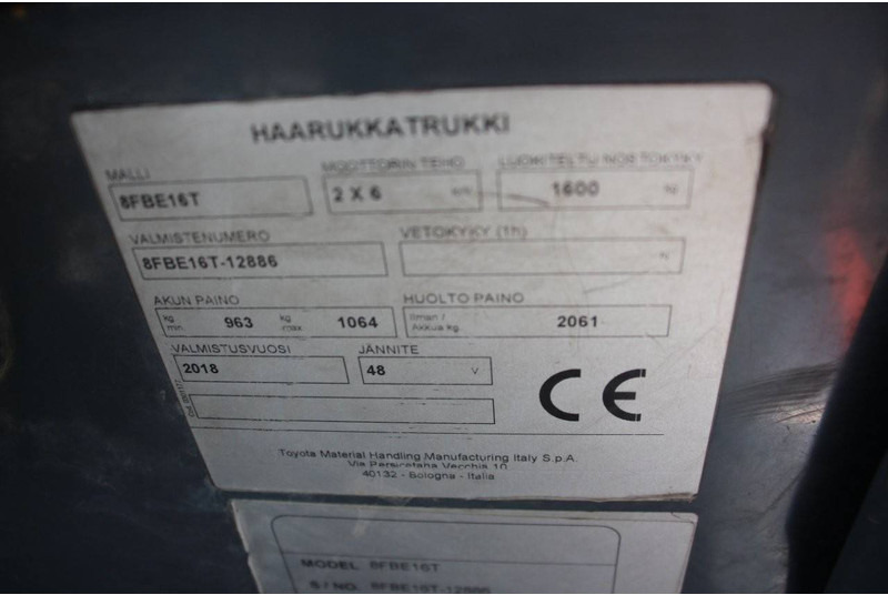 Електронавантажувач Toyota 8FBE16T: фото 18 Електронавантажувач Toyota 8FBE16T: фото 18