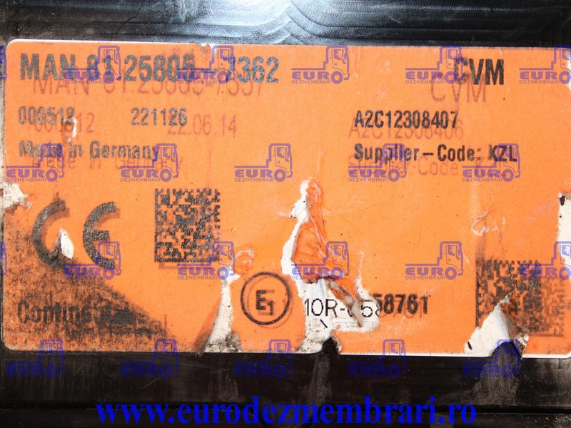 CALCULATOR CVM BASIC BV1 I2 MAN TGX TG3 81.25805.7362 - Блок управління в категорії Вантажівки: фото 2 CALCULATOR CVM BASIC BV1 I2 MAN TGX TG3 81.25805.7362 - Блок управління в категорії Вантажівки: фото 2