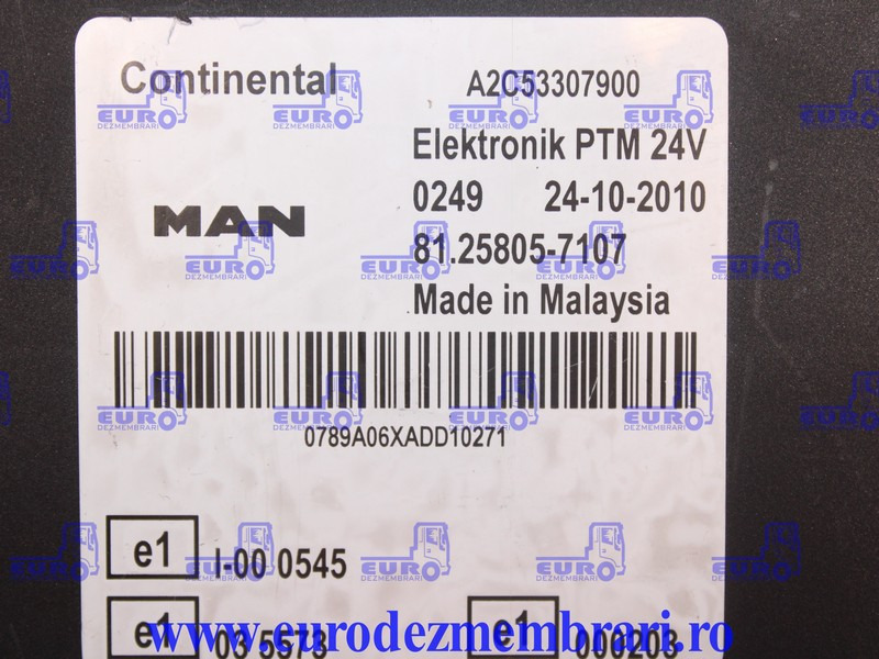 CALCULATOR PTM MAN TGX 81.25805.7107, 81.25805.7101 - Блок управління в категорії Вантажівки: фото 3 CALCULATOR PTM MAN TGX 81.25805.7107, 81.25805.7101 - Блок управління в категорії Вантажівки: фото 3
