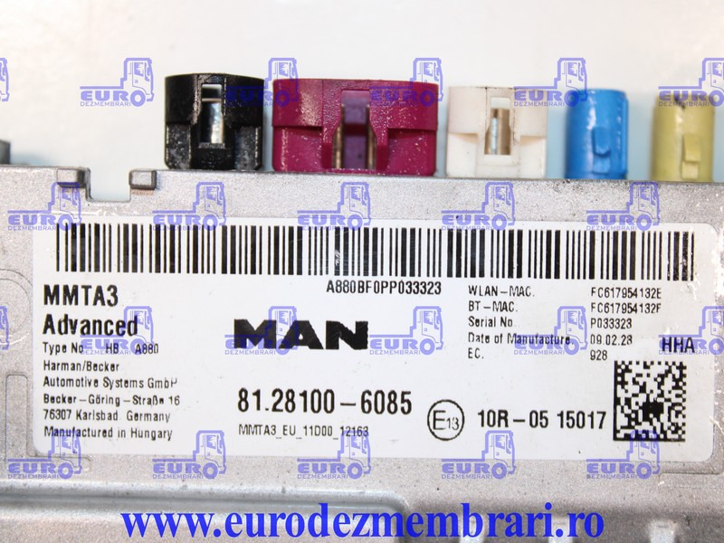CALCULATOR UNITATE MULTIMEDIA MMTA3 MAN TGX TG3 81.28100.6085 - Блок управління в категорії Вантажівки: фото 3 CALCULATOR UNITATE MULTIMEDIA MMTA3 MAN TGX TG3 81.28100.6085 - Блок управління в категорії Вантажівки: фото 3