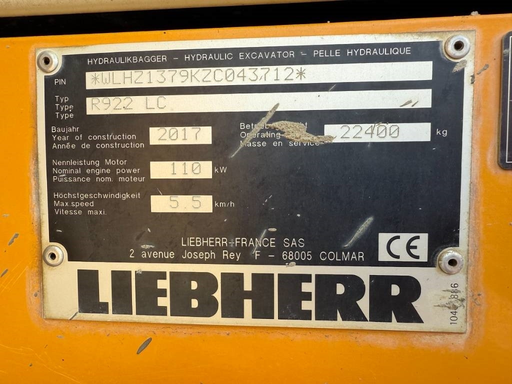 Liebherr R 922 LC - Гусеничний екскаватор: фото 2 Liebherr R 922 LC - Гусеничний екскаватор: фото 2