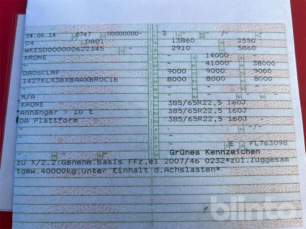 Krone SD (2014) - Бортовий напівпричіп/ Платформа: фото 5 Krone SD (2014) - Бортовий напівпричіп/ Платформа: фото 5