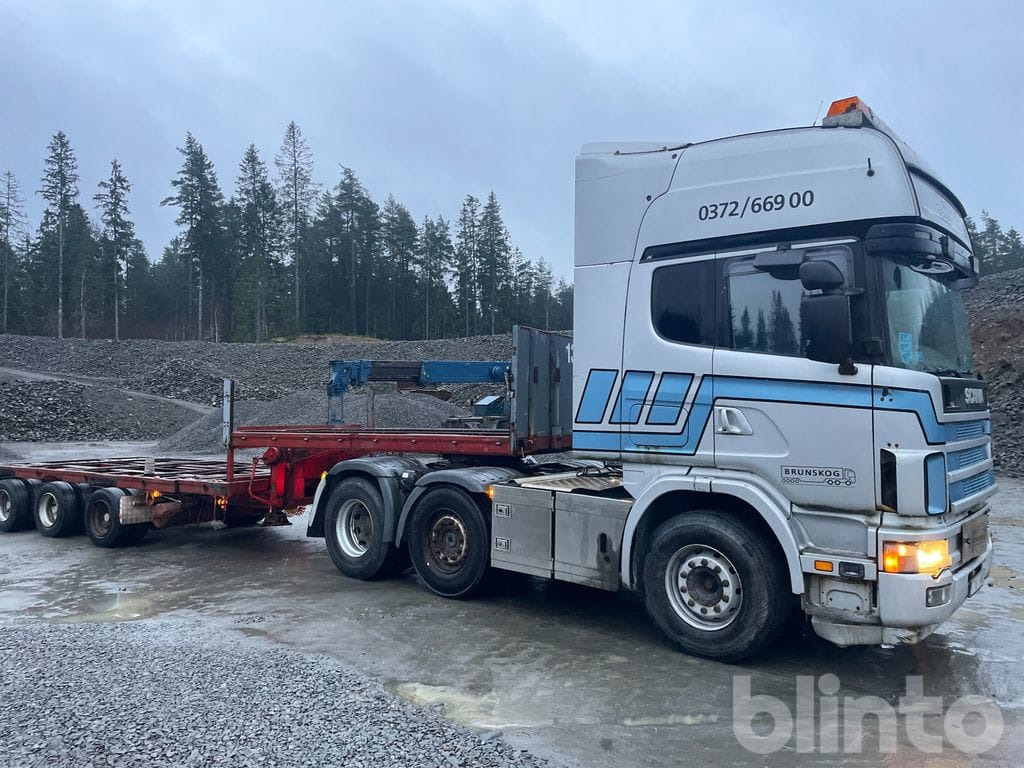 SCANIA R124LA6X2/4 NA med trailer - Тягач, Бортовий напівпричіп/ Платформа: фото 2 SCANIA R124LA6X2/4 NA med trailer - Тягач, Бортовий напівпричіп/ Платформа: фото 2
