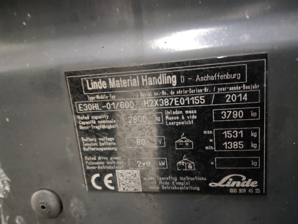 Linde E30HL-01/600 - Електронавантажувач: фото 5 Linde E30HL-01/600 - Електронавантажувач: фото 5