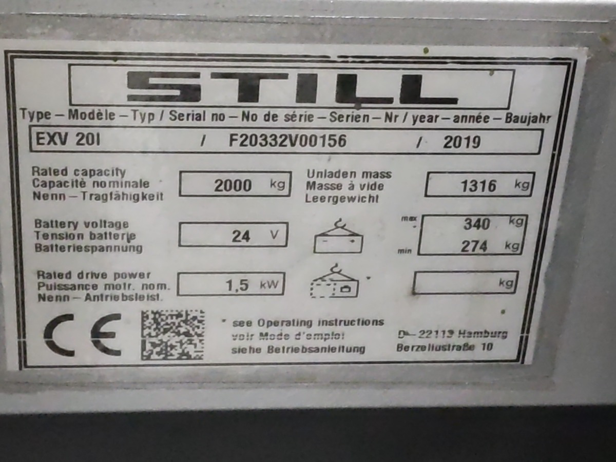 Still EXV20I/BATT.NEU - Штабелер: фото 5 Still EXV20I/BATT.NEU - Штабелер: фото 5