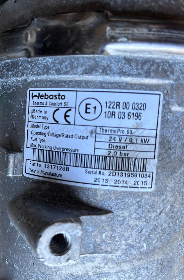 WEBASTO Heating Ventilation 1317126B - Опалення/ Вентиляція: фото 3 WEBASTO Heating Ventilation 1317126B - Опалення/ Вентиляція: фото 3