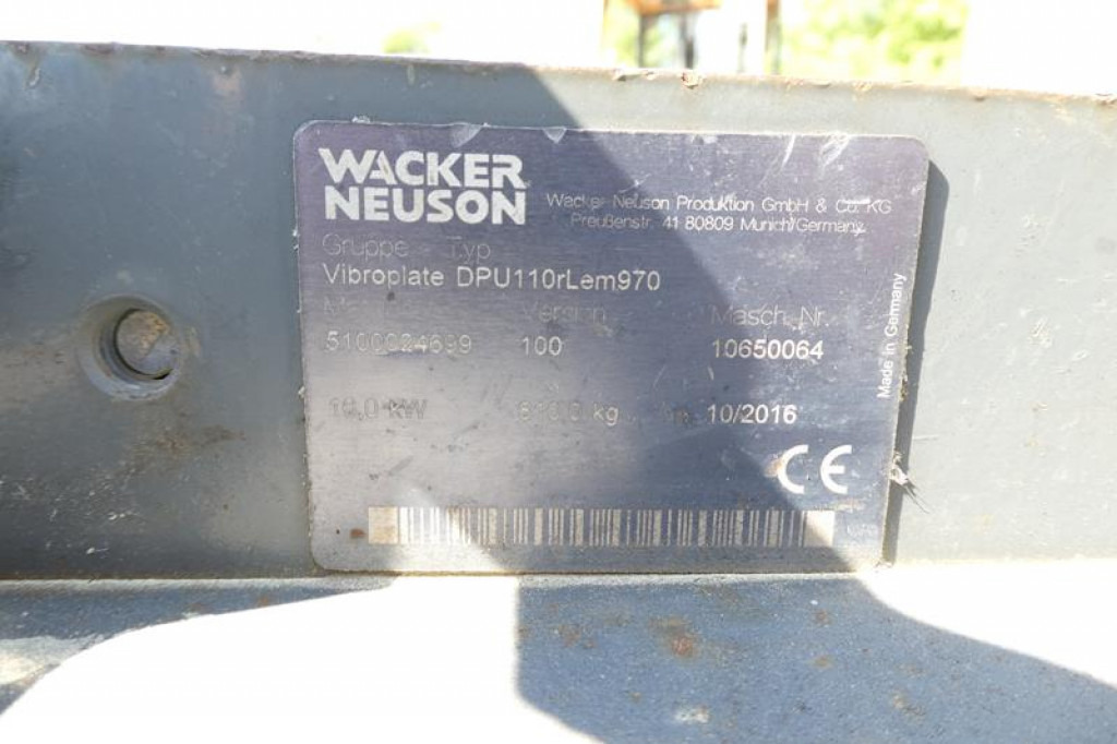 Wacker Neuson SE Rüttelplatte DPU 110rLem970 Baumaschine inkl. Fernbedienung - Віброплита: фото 4 Wacker Neuson SE Rüttelplatte DPU 110rLem970 Baumaschine inkl. Fernbedienung - Віброплита: фото 4