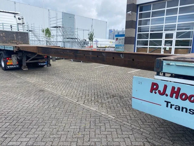 Floor robuuste vlakke oplegger ,uitschuifbaar, ,stuurassen, 20 mtr met stalen bodem/frame. kranenprofiel. - Бортовий напівпричіп/ Платформа: фото 1 Floor robuuste vlakke oplegger ,uitschuifbaar, ,stuurassen, 20 mtr met stalen bodem/frame. kranenprofiel. - Бортовий напівпричіп/ Платформа: фото 1
