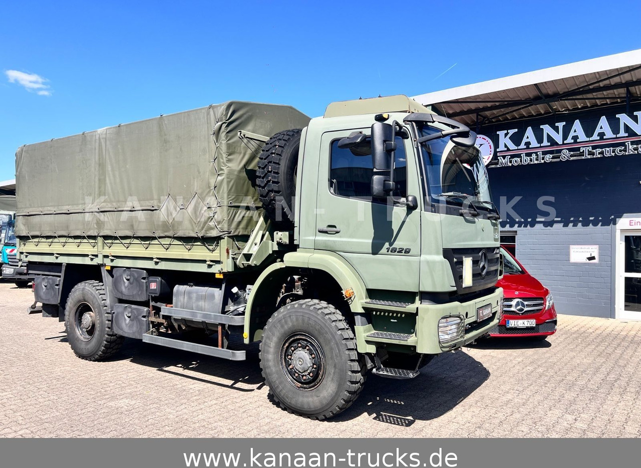 Mercedes-Benz 1829 A Axor 4x4 EX-Militär 31 TKM Camper Expedi - Тентована вантажівка: фото 1 Mercedes-Benz 1829 A Axor 4x4 EX-Militär 31 TKM Camper Expedi - Тентована вантажівка: фото 1